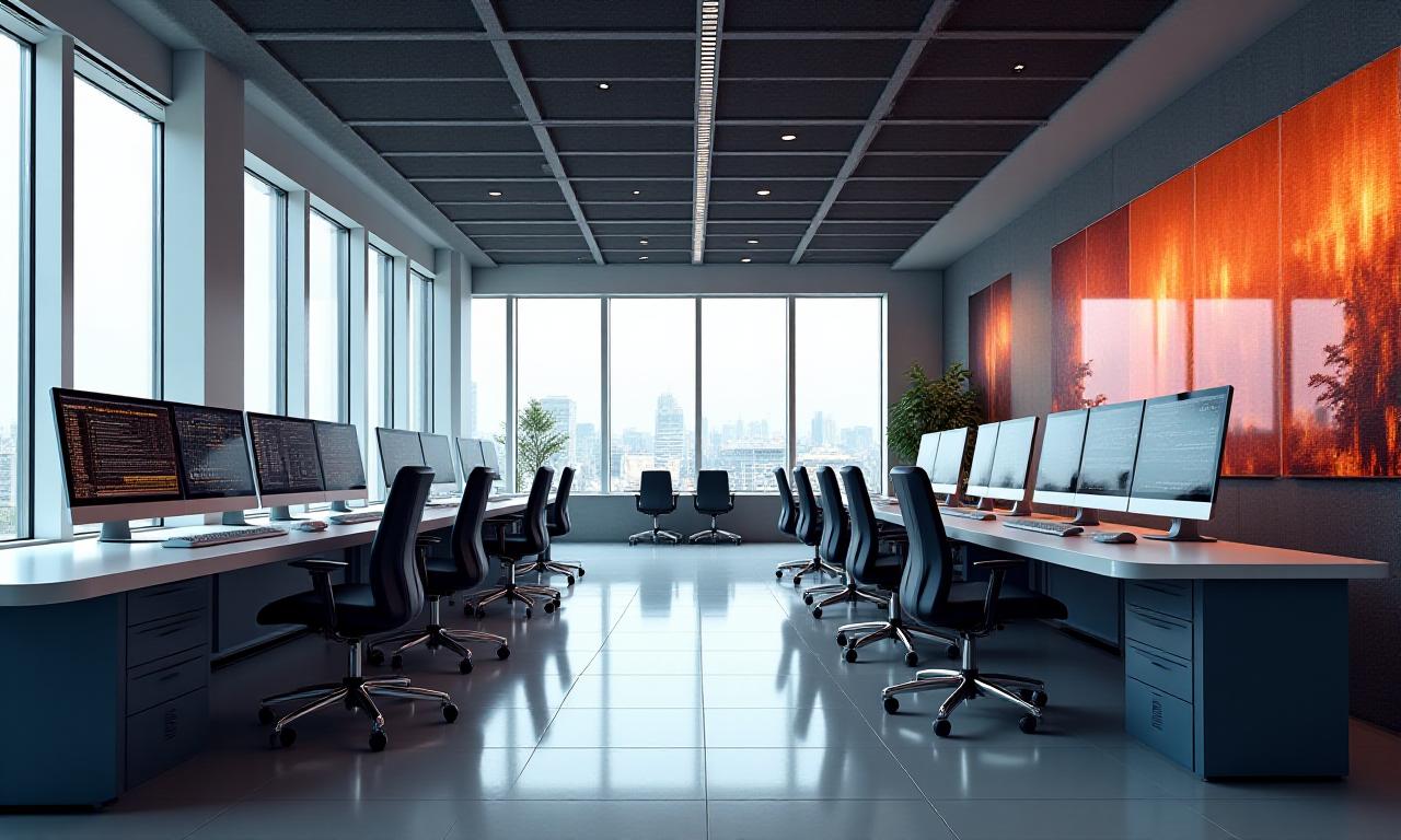 Modern UK office space with tech integrated environment